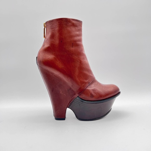 Baldan | Congac platform wedge ankle booties | Size 38 - Picture 10 of 10